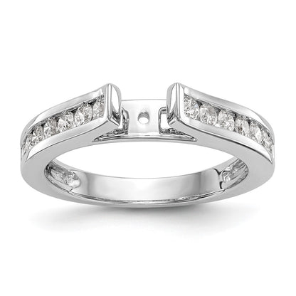 14K White Gold Peg Set 1/3 carat Channel-set Diamond Semi-mount Engagement Ring