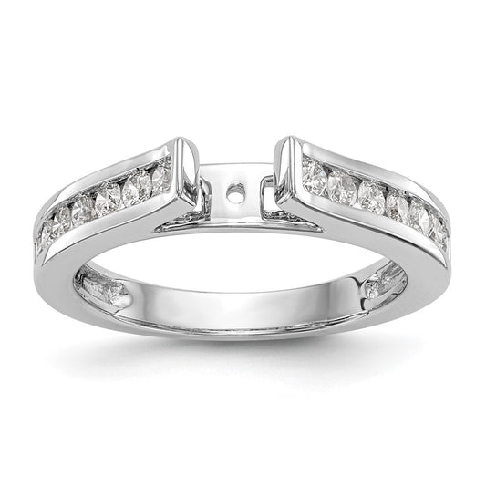 14K White Gold Peg Set 1/3 carat Channel-set Diamond Semi-mount Engagement Ring