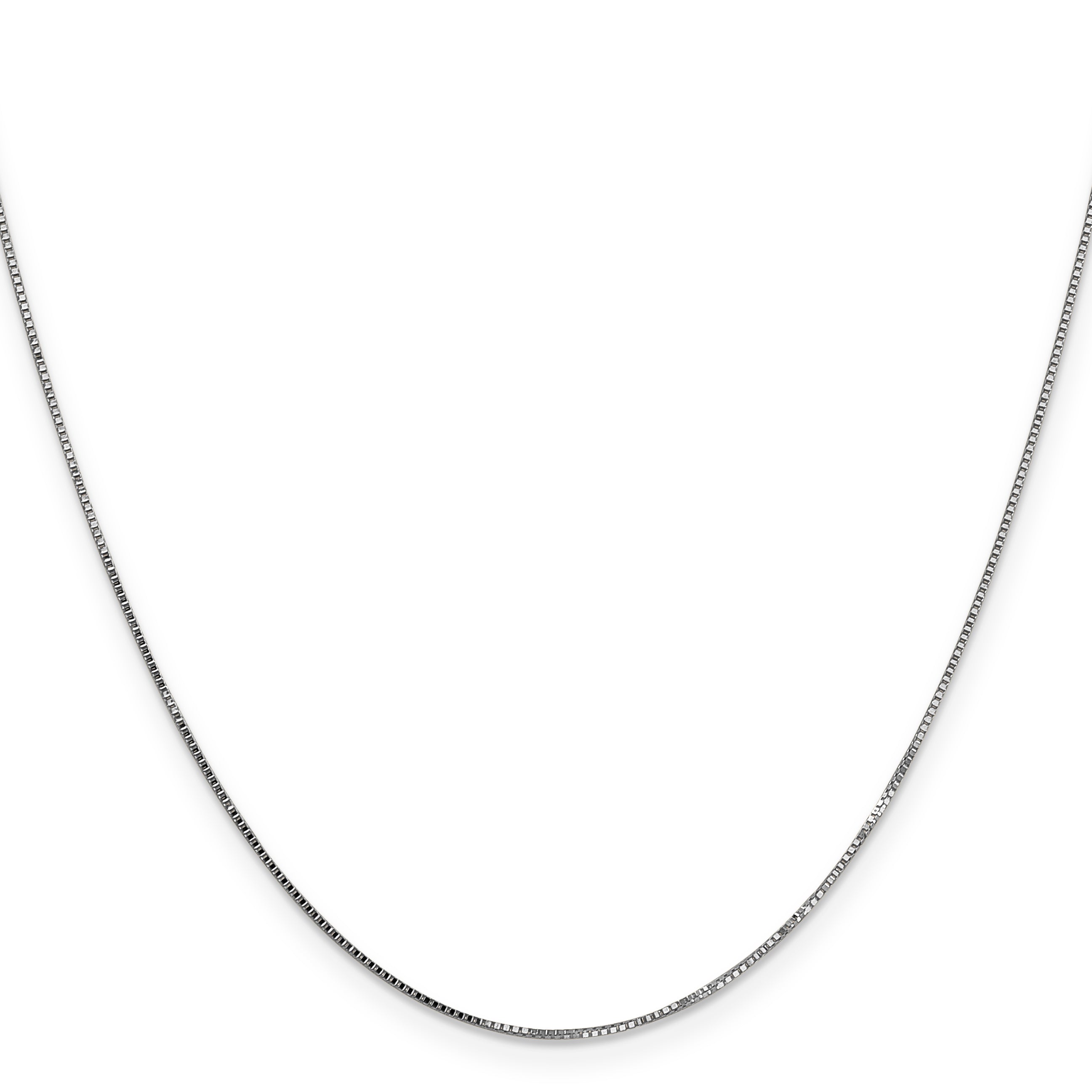 16 Inch 14K White Gold .8mm Box With Spring Ring Clasp Chain Necklace