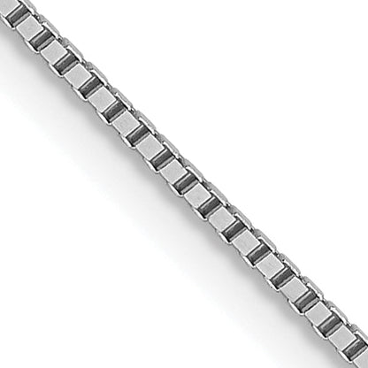 18 Inch 14K White Gold .8mm Box With Spring Ring Clasp Chain Necklace