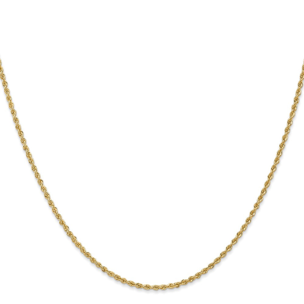 24 Inch 14K Yellow Gold 1.6mm Solid Regular Rope Chain Necklace
