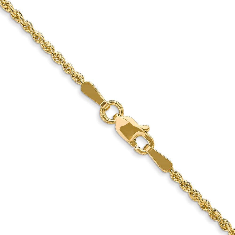 18 Inch 14K Yellow Gold 1.6mm Solid Regular Rope Chain Necklace
