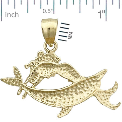 14K Gold Zodiac Pisces Pendant