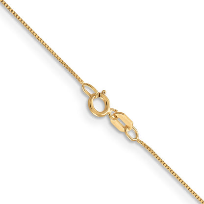 24 Inch 14K Yellow Gold .5mm Baby Box With Spring Ring Clasp Chain Necklace