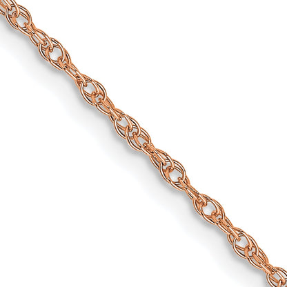 14K Rose Gold 18 Inch Carded 1.15mm Cable Rope With Spring Ring Clasp Chain Necklace