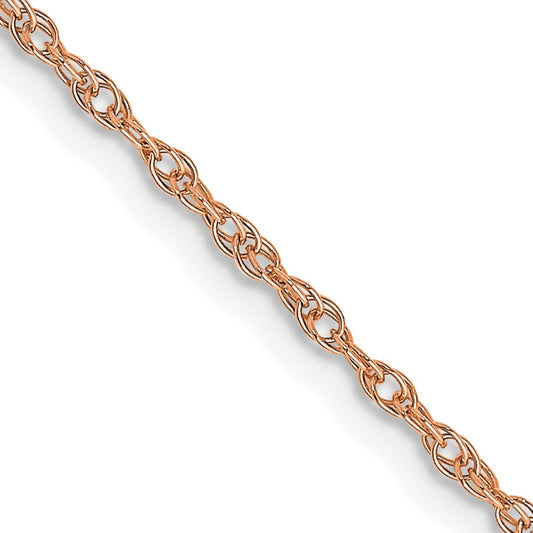 14K Rose Gold 18 Inch Carded 1.15mm Cable Rope With Spring Ring Clasp Chain Necklace