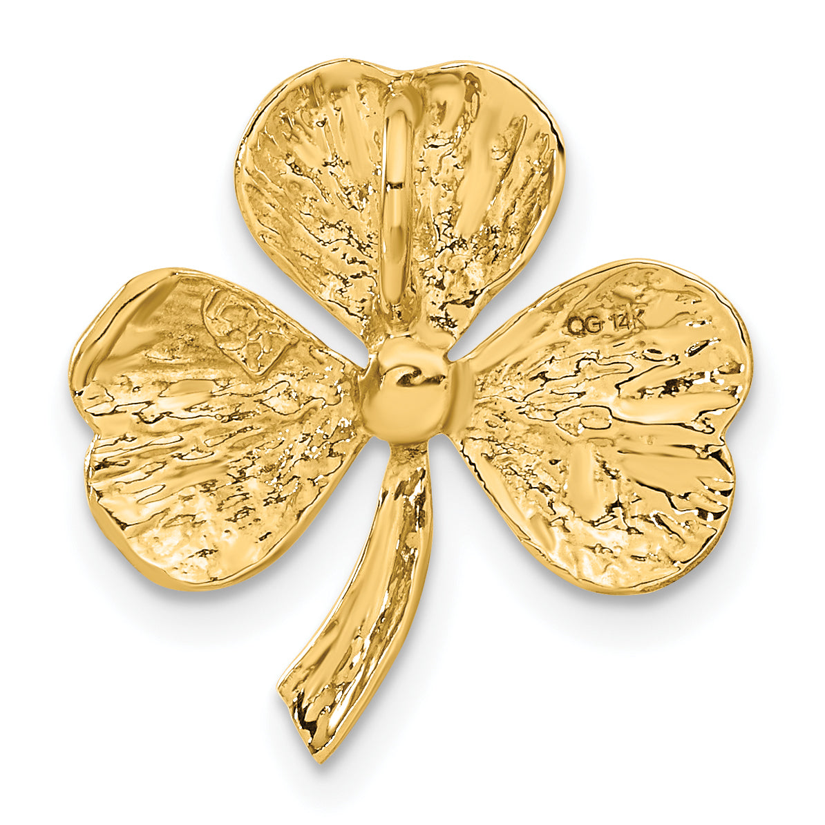 14k Yellow Gold 14k Shamrock Chain Slide