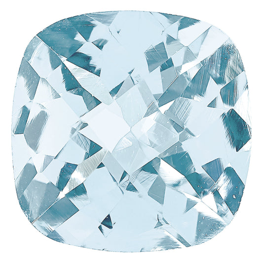 Gemstone Aquamarine A Quality 5mm Antique Cushion Checkerboard