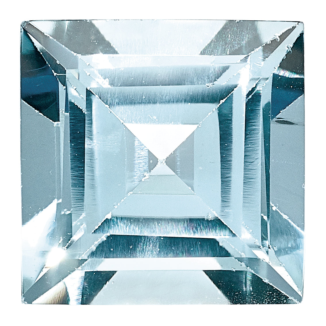 Gemstone Aquamarine Aa Quality 5mm Square Step-Cut