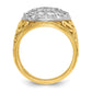 14k Two-tone Gold Men's 2.0 carat Lab Diamond Cluster Complete Ring