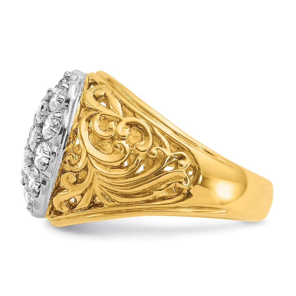 10K Two-Tone Ibgoodman Men'S Polished Filigree Cluster Ring Mounting