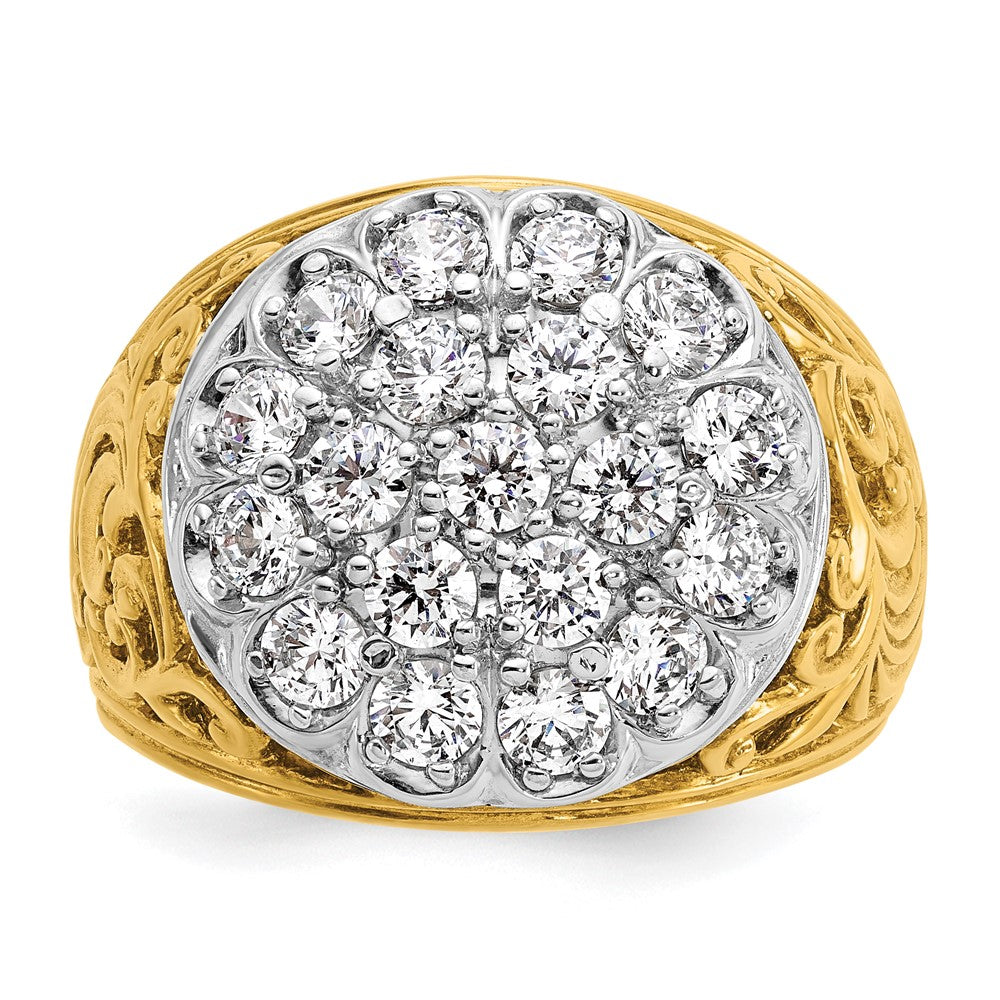 10K Two-Tone Ibgoodman Men'S Polished Filigree Cluster Ring Mounting