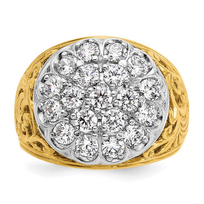 10K Two-Tone Ibgoodman Men'S Polished Filigree Cluster Ring Mounting