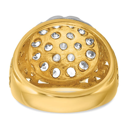 10K Two-Tone Ibgoodman Men'S Polished Filigree Cluster Ring Mounting