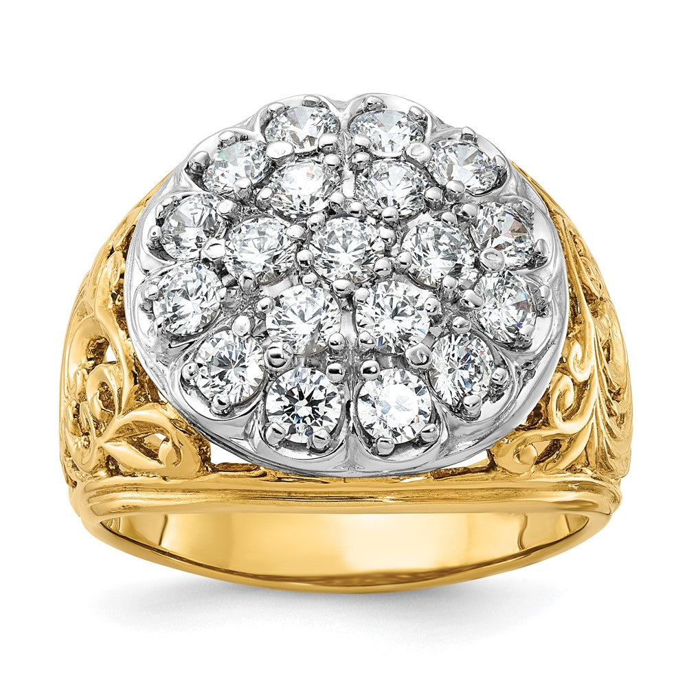 10K Two-Tone Ibgoodman Men'S Polished Filigree Cluster Ring Mounting