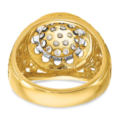 10K Two-Tone Ibgoodman Men'S Polished Filigree Round Cluster Ring Mounting