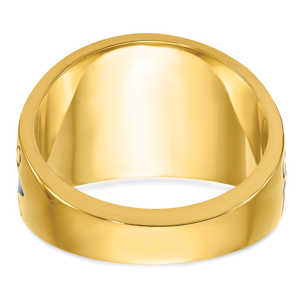 10K Two-Tone Ibgoodman Men'S Polished And Textured Blue Lodge Master Masonic Ring Mounting
