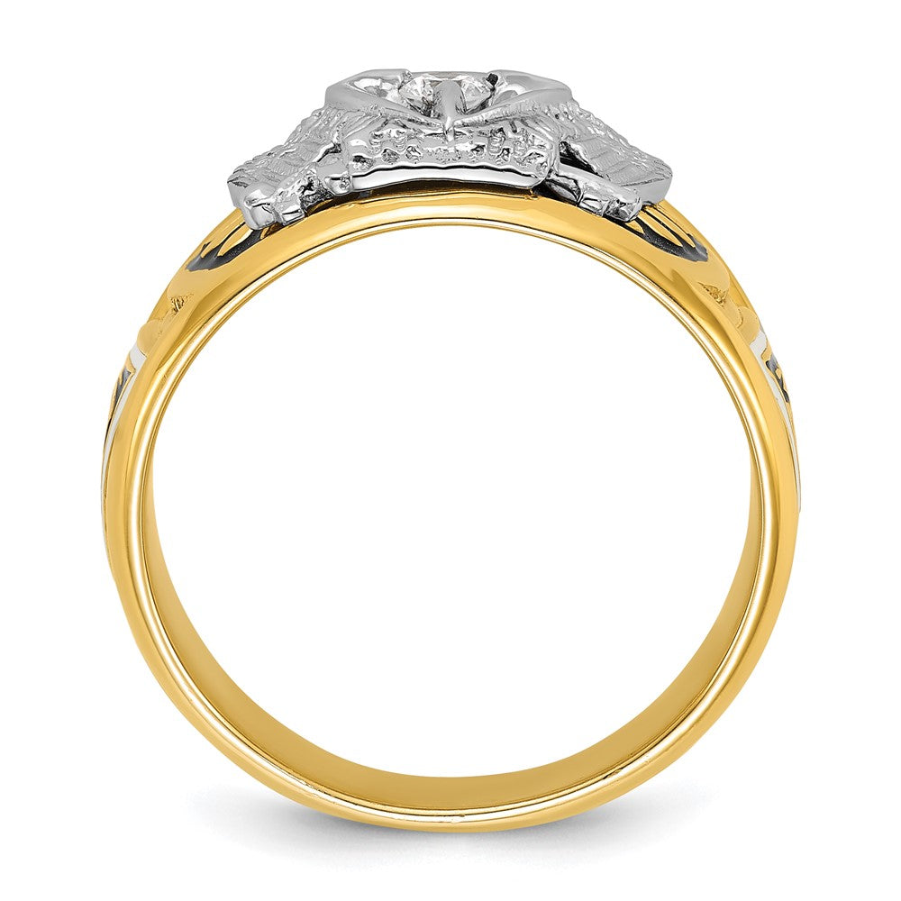 10K Two-Tone Ibgoodman Men'S Polished And Textured 32Nd Degree Scottish Rite Masonic Ring Mounting