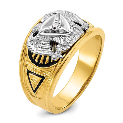 10K Two-Tone Ibgoodman Men'S Polished And Textured 32Nd Degree Scottish Rite Masonic Ring Mounting