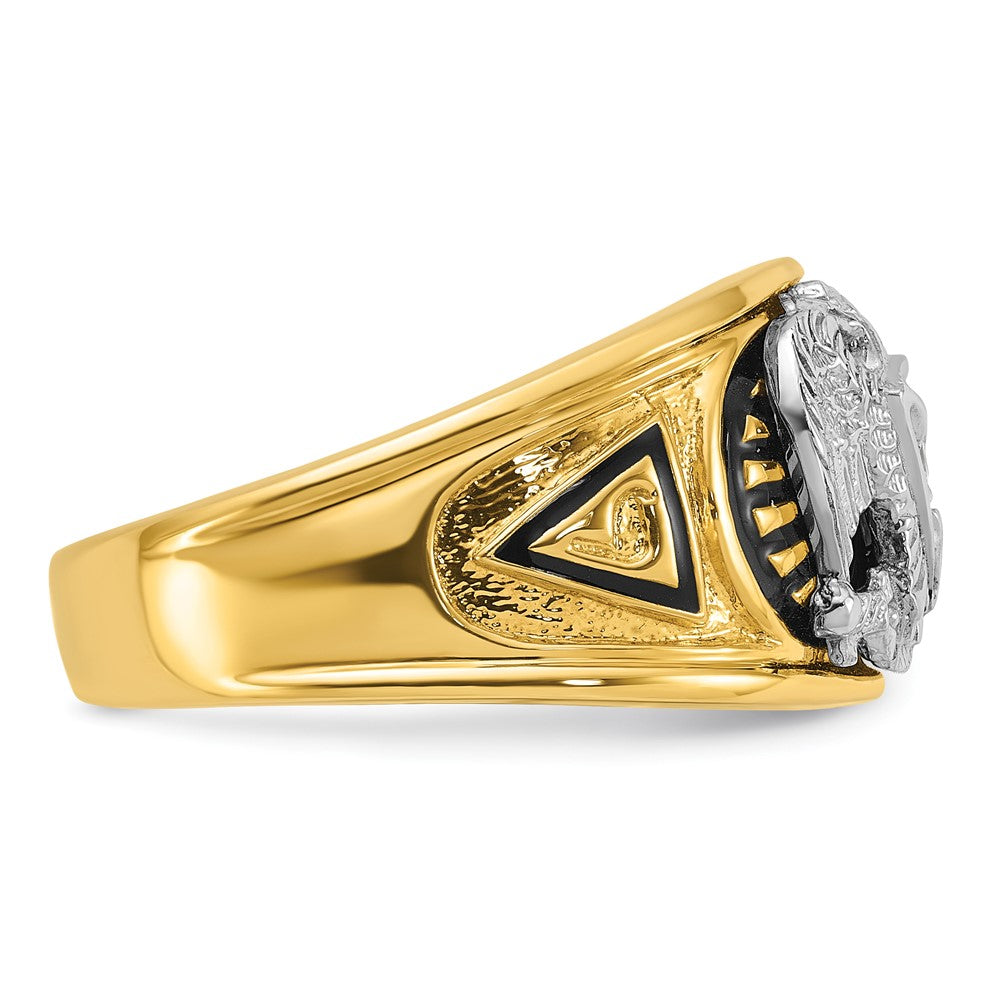 10K Two-Tone Ibgoodman Men'S Polished And Textured 32Nd Degree Scottish Rite Masonic Ring Mounting