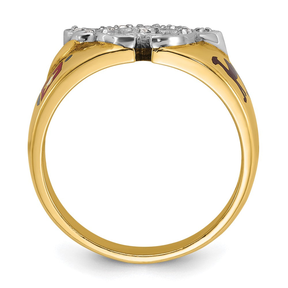 10K Two-Tone Ibgoodman Men'S Polished Masonic Shriner'S Ring Mounting