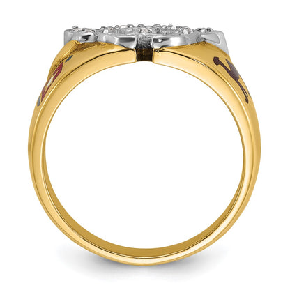 10K Two-Tone Ibgoodman Men'S Polished Masonic Shriner'S Ring Mounting