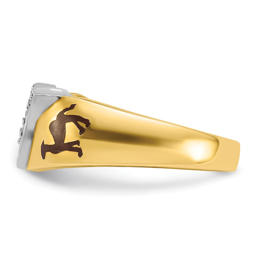 10K Two-Tone Ibgoodman Men'S Polished Masonic Shriner'S Ring Mounting