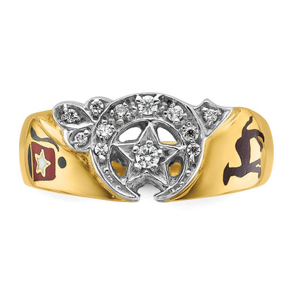 10K Two-Tone Ibgoodman Men'S Polished Masonic Shriner'S Ring Mounting
