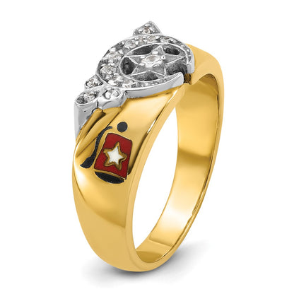 10K Two-Tone Ibgoodman Men'S Polished Masonic Shriner'S Ring Mounting