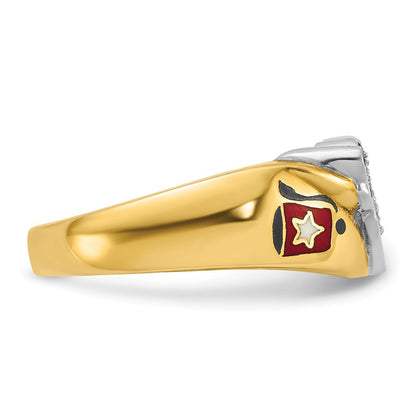 10K Two-Tone Ibgoodman Men'S Polished Masonic Shriner'S Ring Mounting