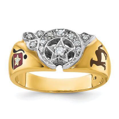 10K Two-Tone Ibgoodman Men'S Polished Masonic Shriner'S Ring Mounting