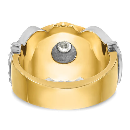 10K Two-Tone Ibgoodman Men'S Polished And Textured Knights Templar Masonic Shriner'S Ring Mounting