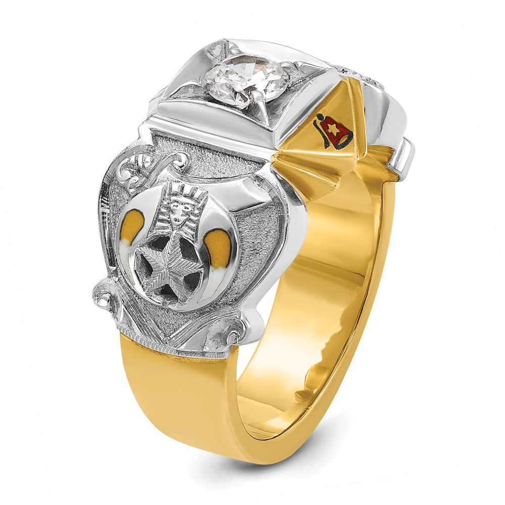 10K Two-Tone Ibgoodman Men'S Polished And Textured Knights Templar Masonic Shriner'S Ring Mounting