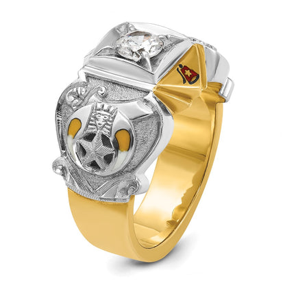 10K Two-Tone Ibgoodman Men'S Polished And Textured Knights Templar Masonic Shriner'S Ring Mounting