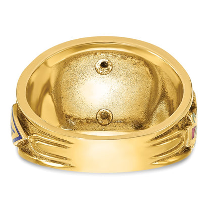 10K Two-Tone Ibgoodman Men'S Polished And Textured With Multi-Color Enamel Active 33Rd Degree Masonic Ring