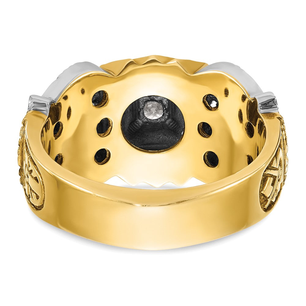 10K Two-Tone Ibgoodman Men'S Polished And Textured 32Nd Degree Scottish Rite Masonic Ring Mounting