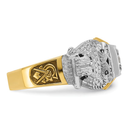 10K Two-Tone Ibgoodman Men'S Polished And Textured 32Nd Degree Scottish Rite Masonic Ring Mounting