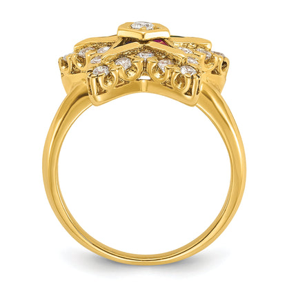 10K Yellow Gold Ibgoodman Women'S Polished Eastern Star Masonic Ring Mounting