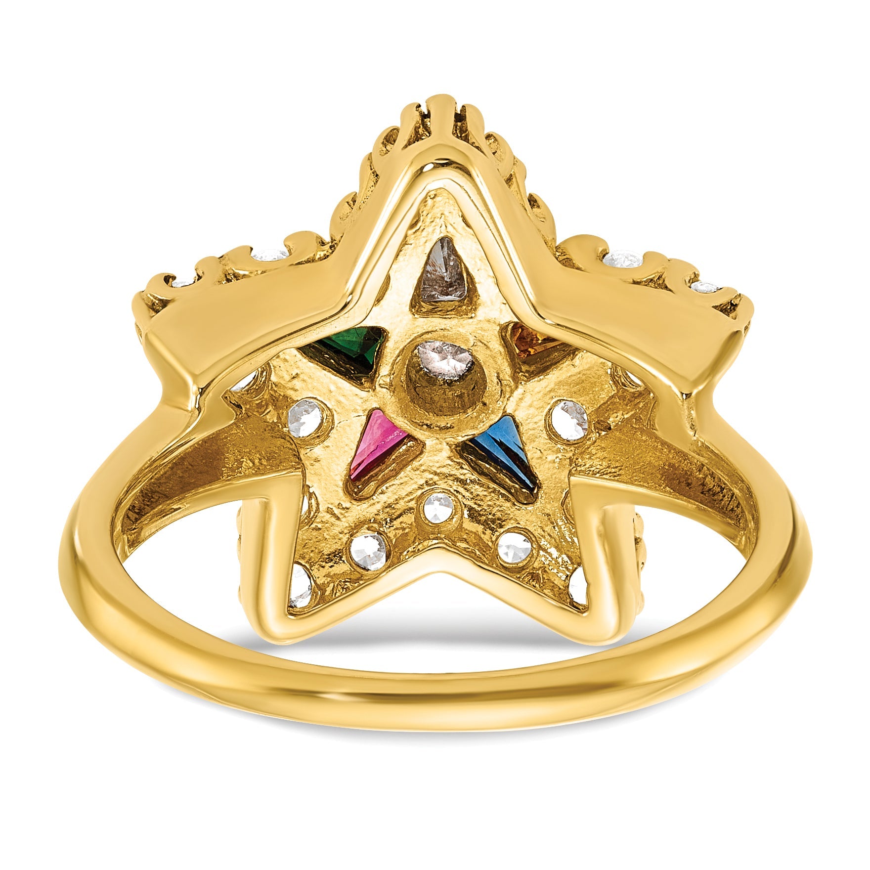 10K Yellow Gold Ibgoodman Women'S Polished Eastern Star Masonic Ring Mounting