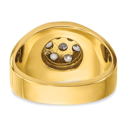10K Two-Tone Ibgoodman Men'S Polished And Satin Round Cluster Ring Mounting