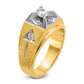 14k Two-tone Two Tone 3/4 Ct. Lab Grown Diamond VS/SI+ G+ Polished and Satin Men's Ring