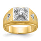 14k Two-tone Two Tone 3/4 Ct. Lab Grown Diamond VS/SI+ G+ Polished and Satin Men's Ring