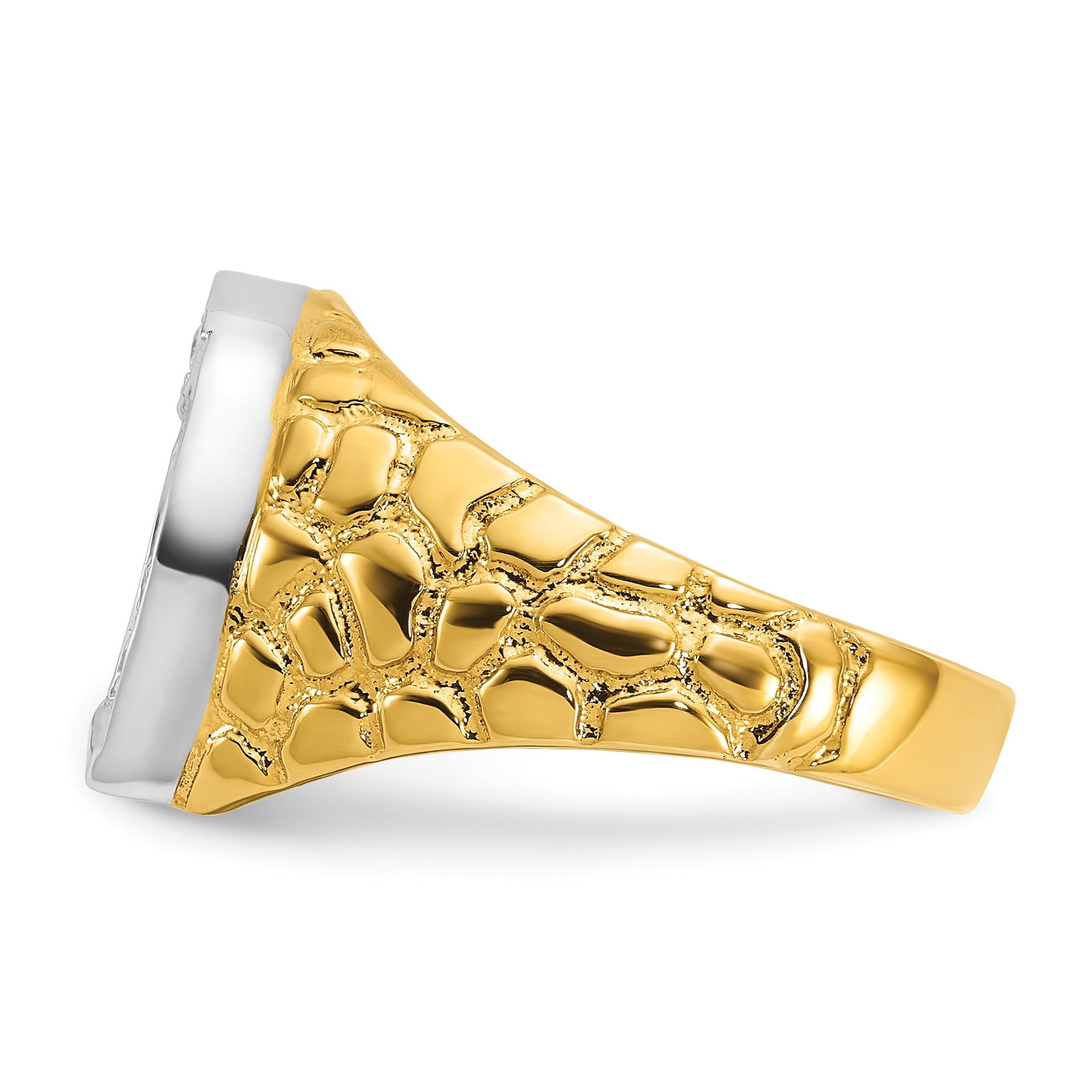 10K Two-Tone Ibgoodman Men'S Horseshoe Diamond Complete Ring