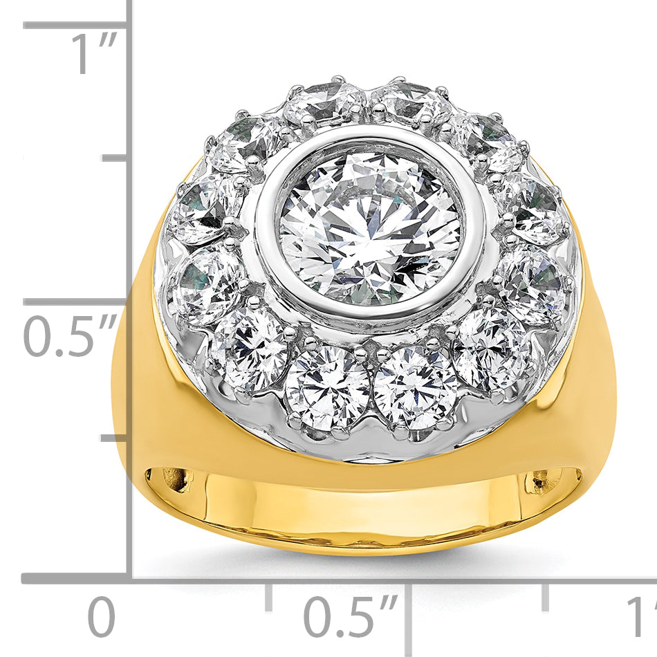 14k Two-Tone 2 1/2 Ct. Lab Grown Diamond VS/SI+ G+ Men's Cluster Ring