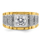 14k Two-tone 1 5/8 Ct. Lab Grown Diamond VS/SI+ G+ Polished and Satin Men's Ring