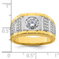 14k Two-tone 1 5/8 Ct. Lab Grown Diamond VS/SI+ G+ Polished and Satin Men's Ring