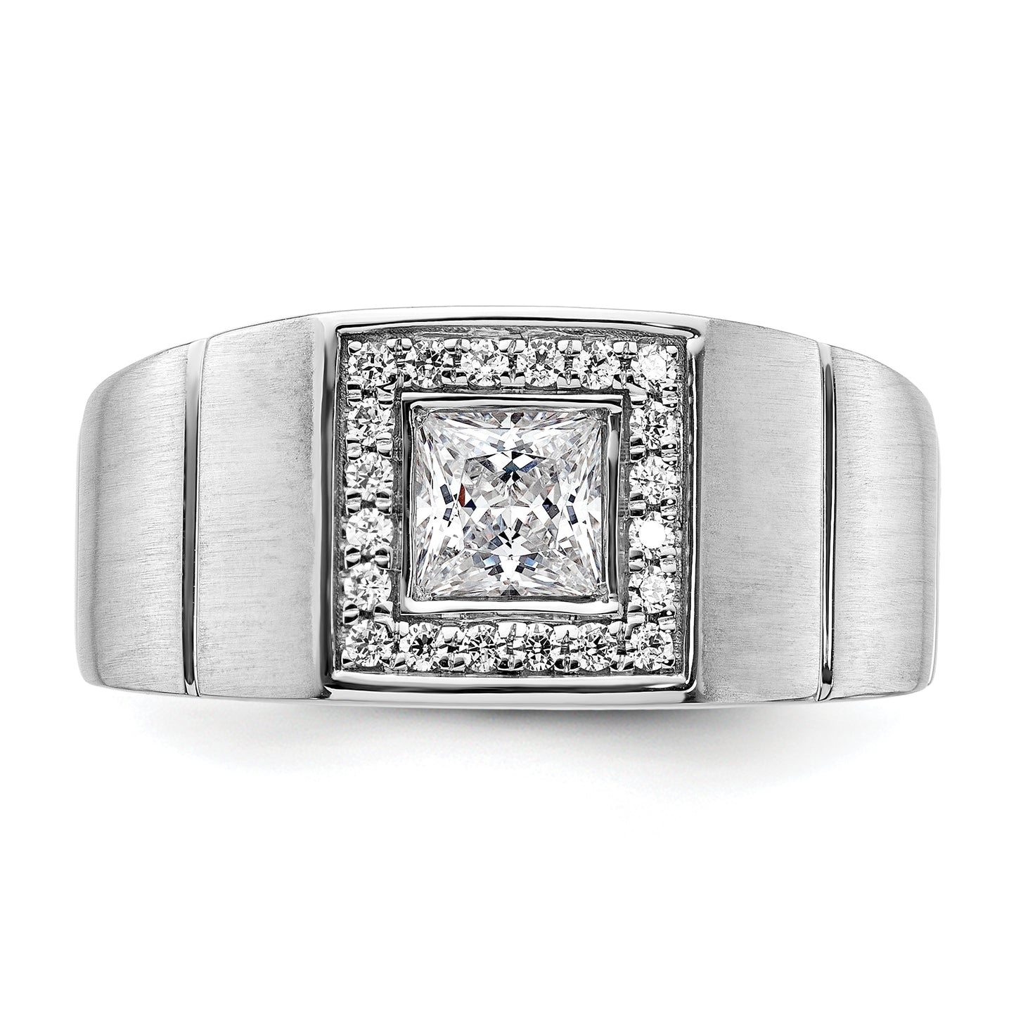 14k White Gold 1 Ct. Lab Grown Diamond VS/SI+ G+ Men's Ring