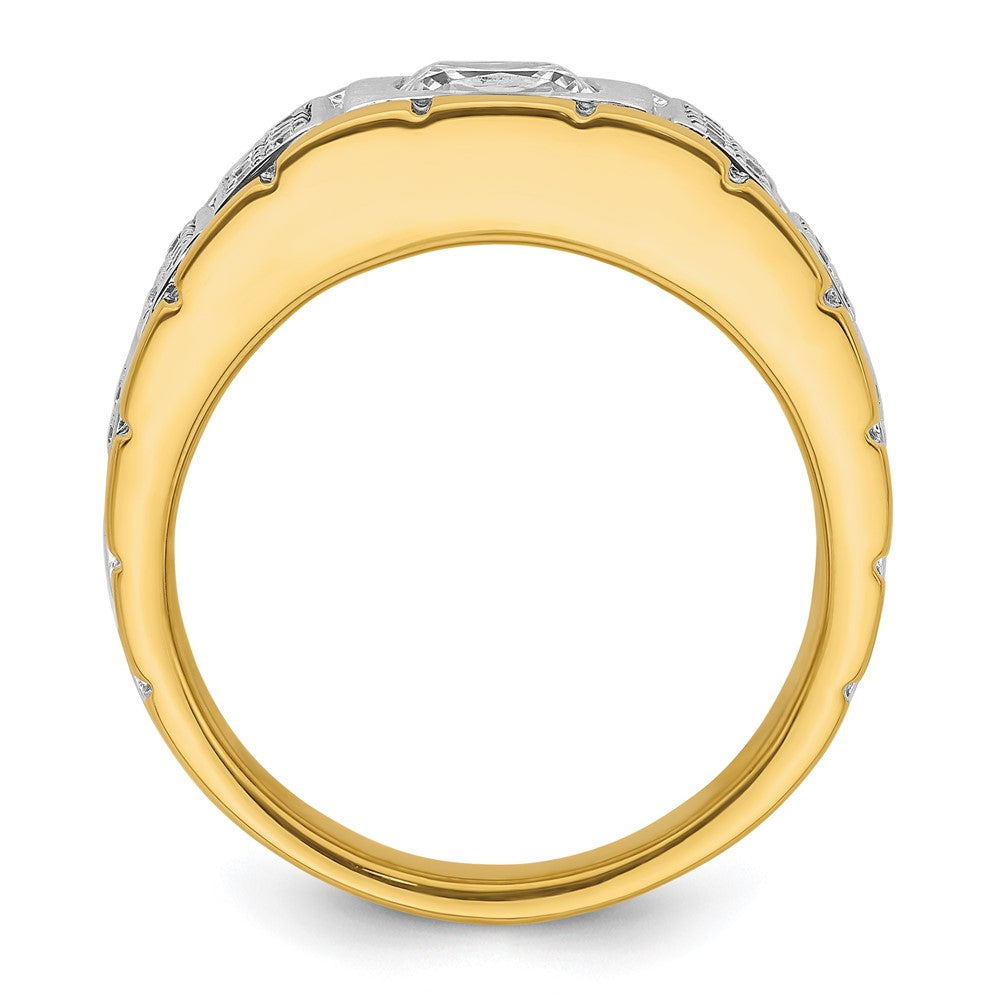 14k Two-tone  Two Tone 3/8 Ct. Lab Grown Diamond VS/SI+ G+ Semi Mount Polished Men's Ring