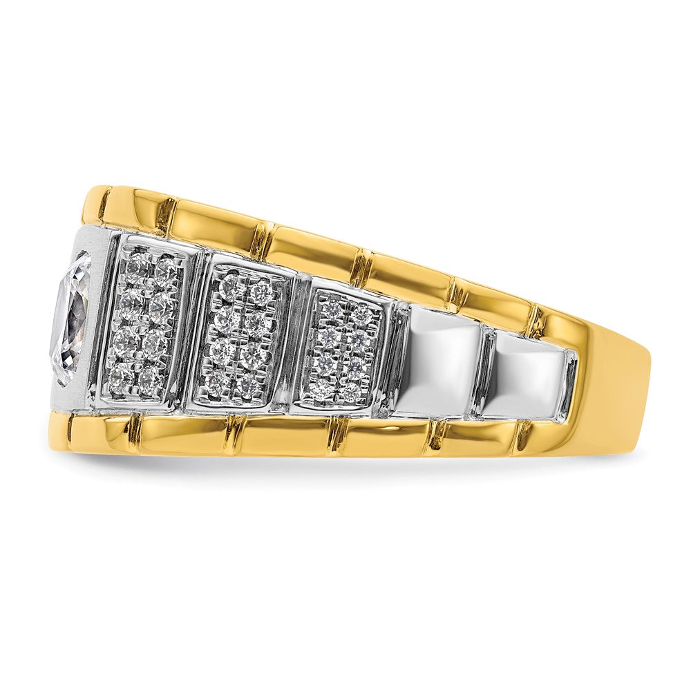 14k Two-tone  Two Tone 3/8 Ct. Lab Grown Diamond VS/SI+ G+ Semi Mount Polished Men's Ring