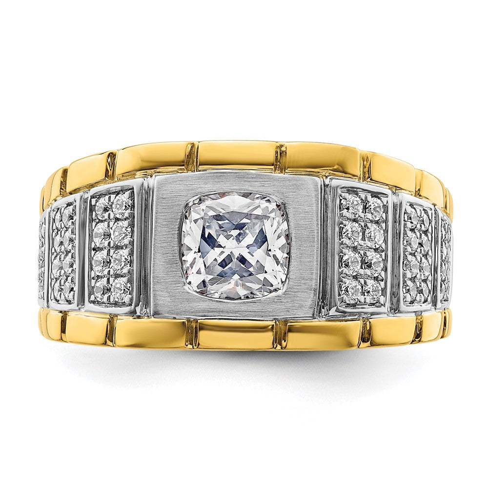 14k Two-tone  Two Tone 3/8 Ct. Lab Grown Diamond VS/SI+ G+ Semi Mount Polished Men's Ring